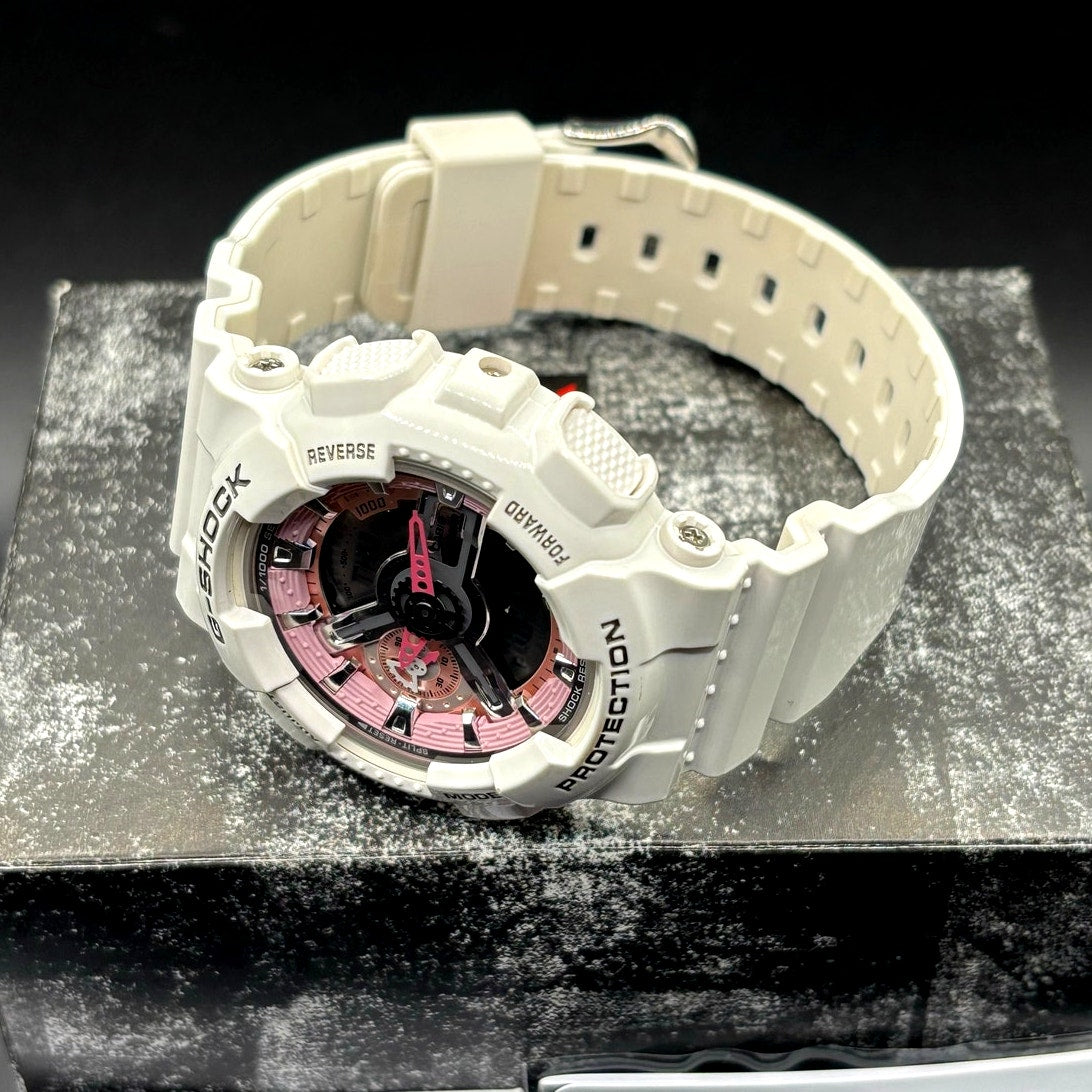 Casio G-Shock GMA-S110MP-4A White Pink Analog Digital Women's Watch