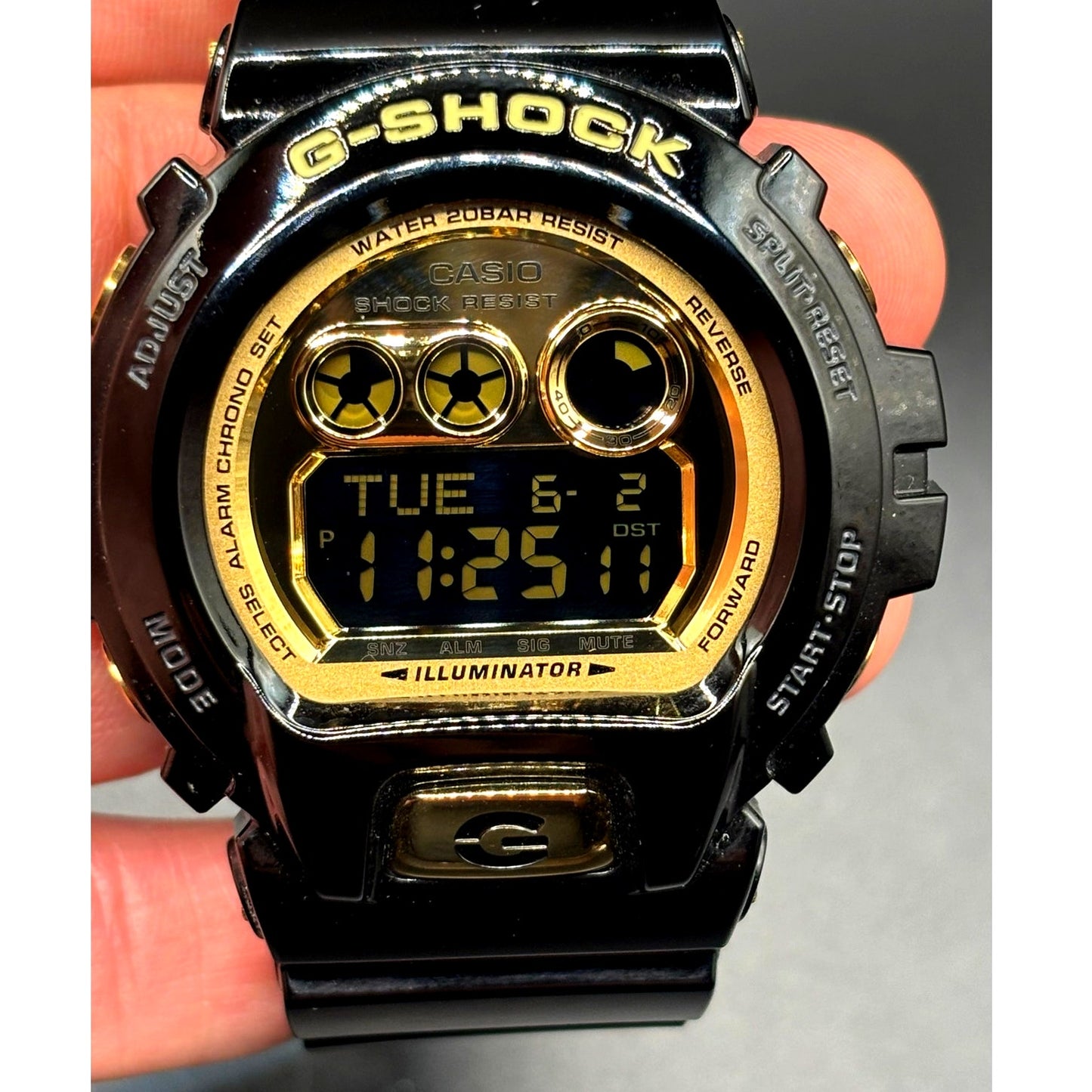 Casio G-Shock GD-X6900FB-1 Black Gold Mirror Dial XL Watch Full Set NIB