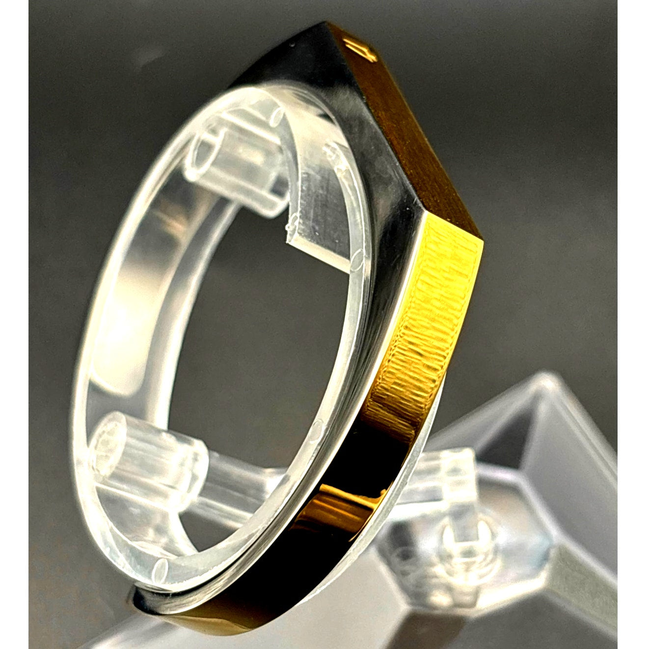 Bulova Two Tone Stainless Steel Open Cuff Bracelet Unisex Small NIB