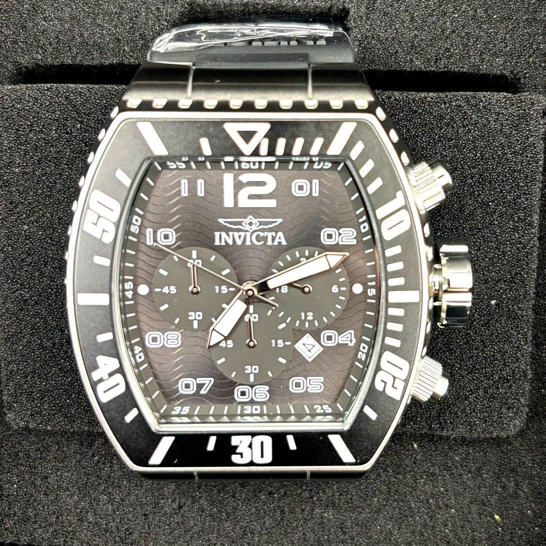 Invicta 47282 Pro Diver Airlock Men's Chronograph Black Dial Silicone Strap New