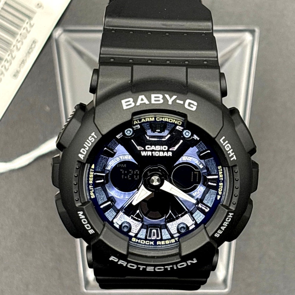 Casio Baby-G BA130-1A2 Metallic Blue Black Analog Digital Women's 43MM Watch NIB