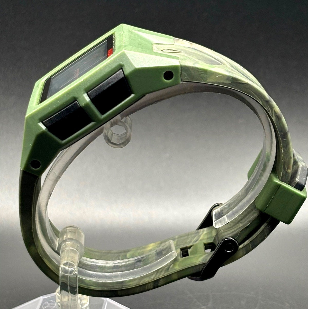 Nixon Lodown II Green Camo Digital Tide Watch Surf 100M