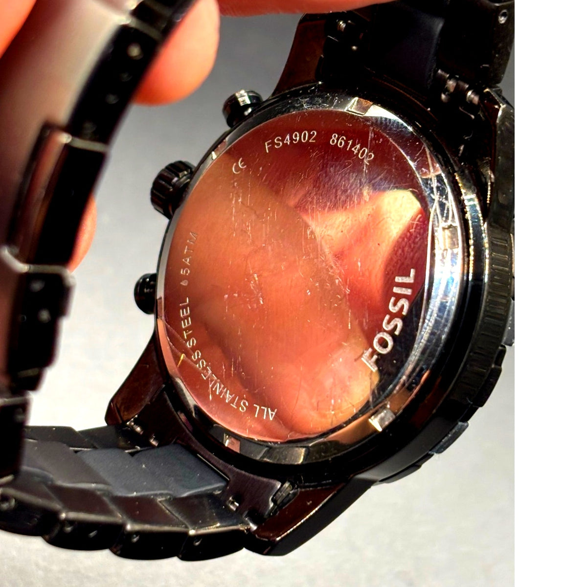 Fossil Dean FS4902 Black Chronograph Steel Silicone Men’s Watch 45mm