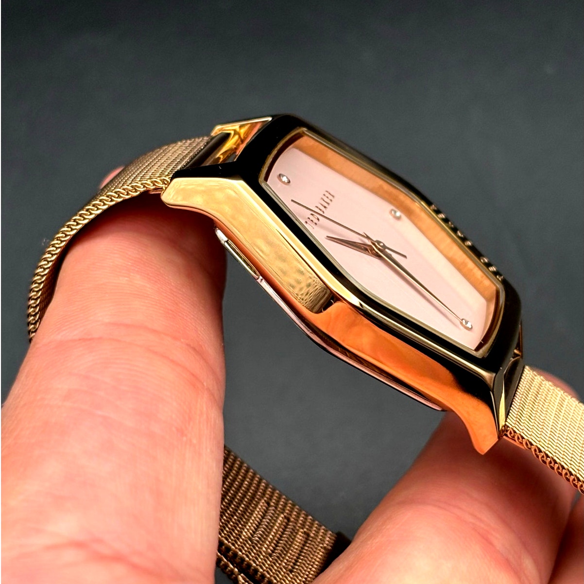Ted Baker Exter BKPEXF004 Women's 36mm Rose Gold Mesh Swarovski Watch NIBWT