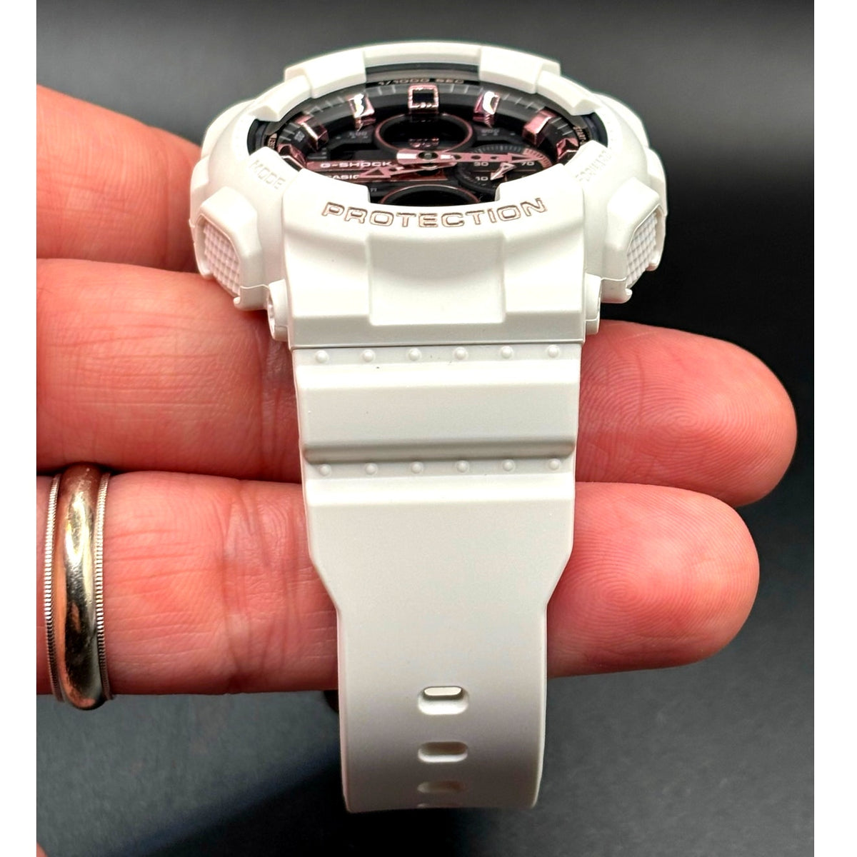 Casio G-Shock GMA-S140M-7A White Rose Gold Analog Digital Women's Watch NIB