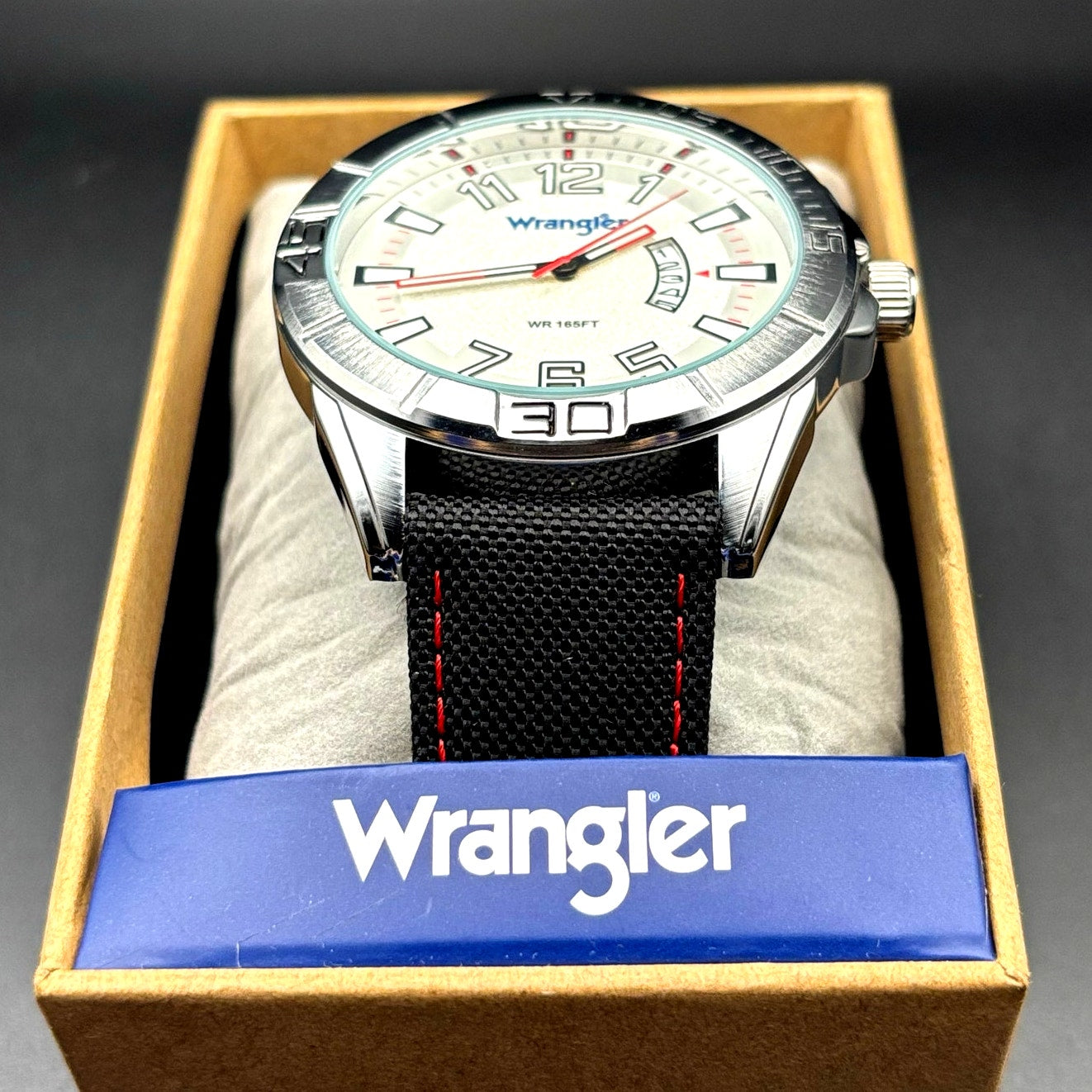 Wrangler WRW4801-7B1 Men’s Western Collection Watch Cream Dial Nylon Strap NIBWT