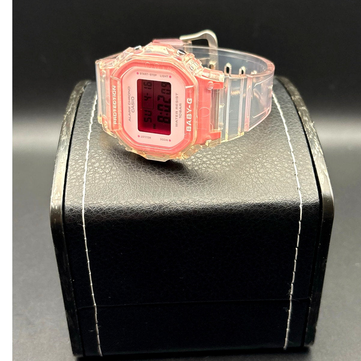 LWS Pink Ice Baby-G BGD565SJ Clear Strap Digital Mod Women's Watch