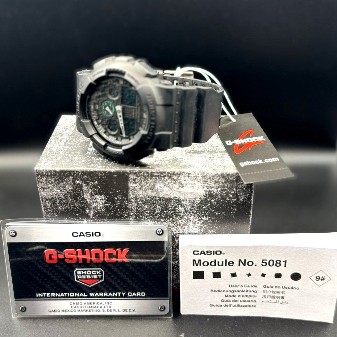 Casio GShock GA100MB-1A Mens Black Analog Digital Shock Magnetic Resistant NIBWT