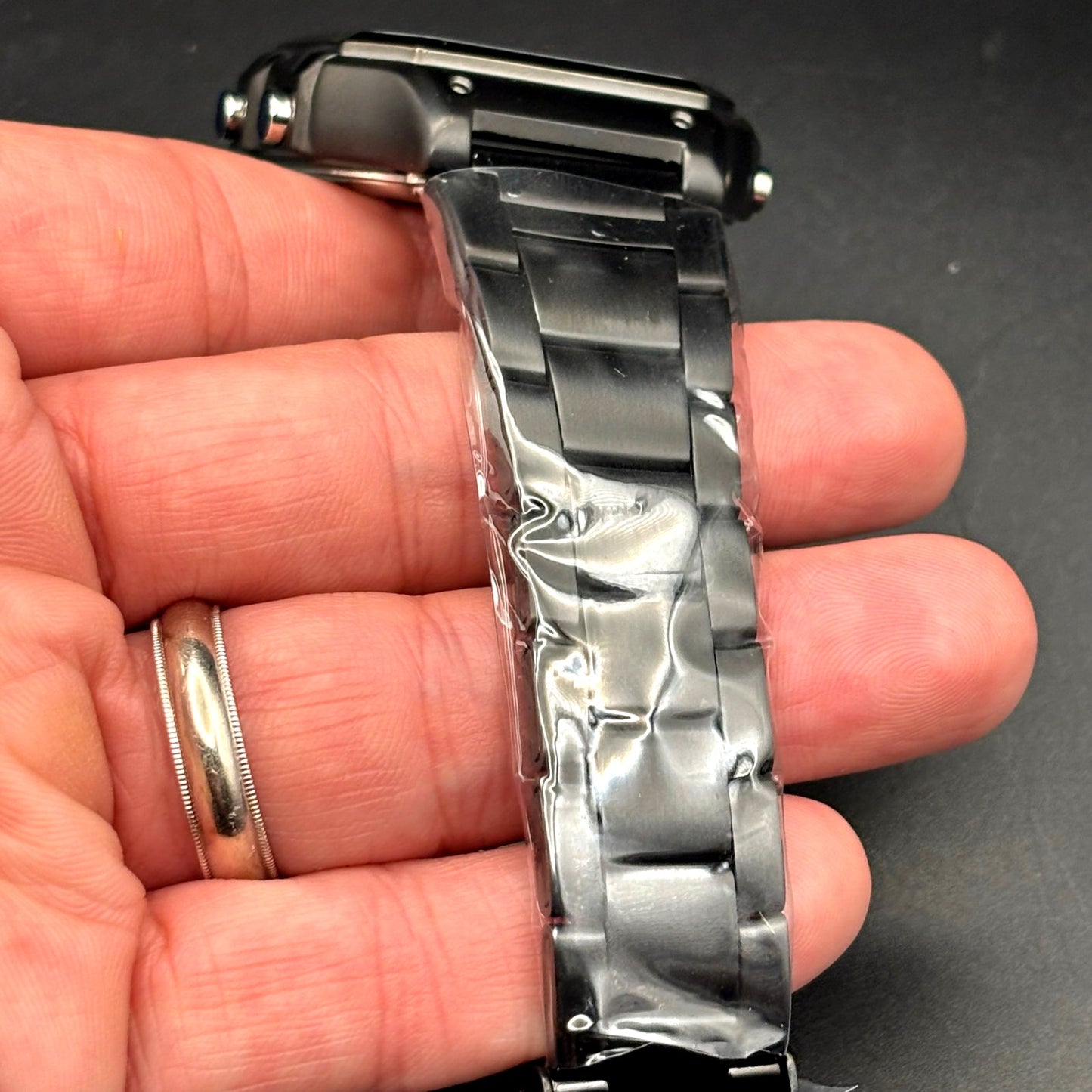 LWS Vector Mk-Blackout Casio AE1200 Dark Stainless Steel Glass Crystal Mod Watch