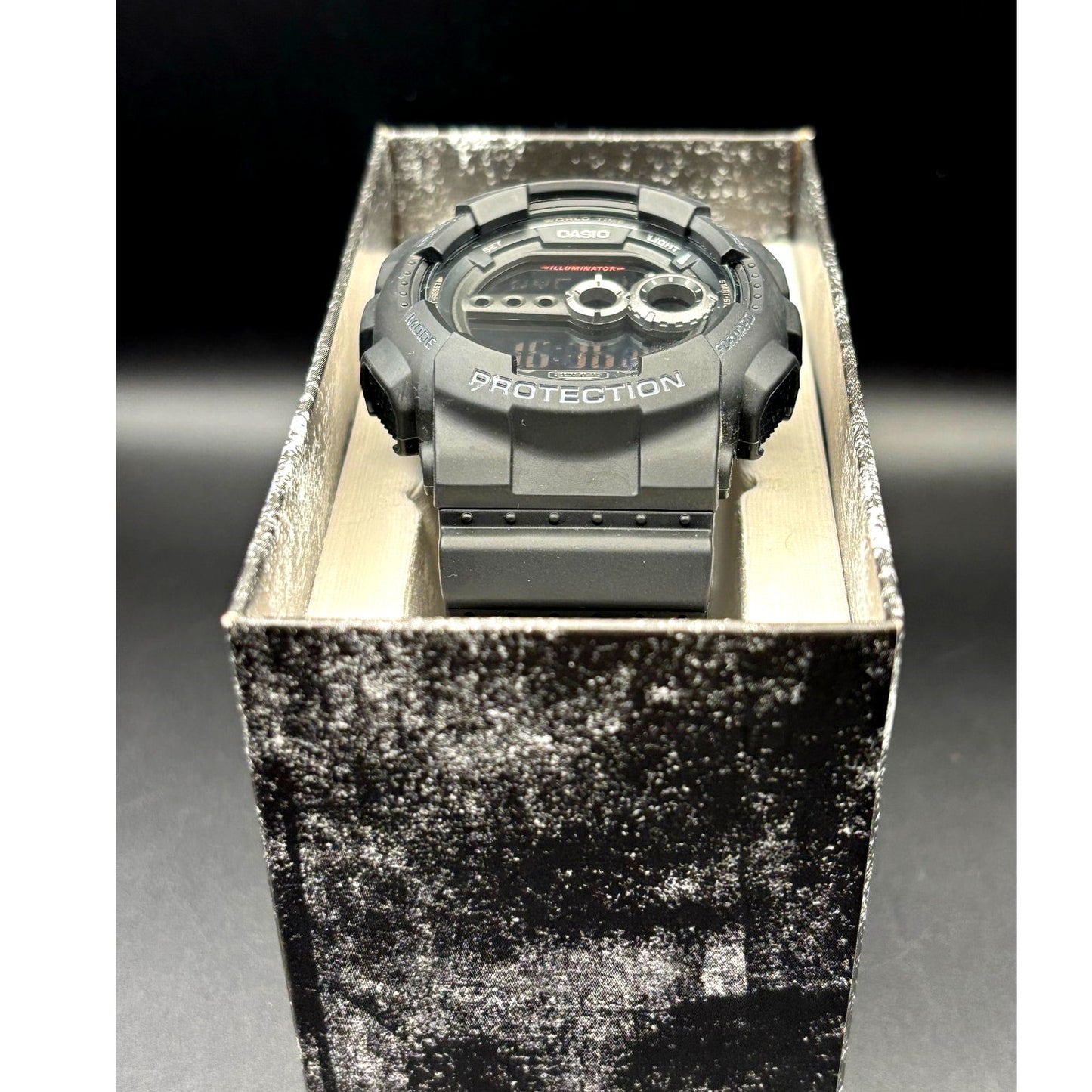 Casio G-Shock GD100-1B Black Digital High Brightness World Time 200M Watch NIBWT