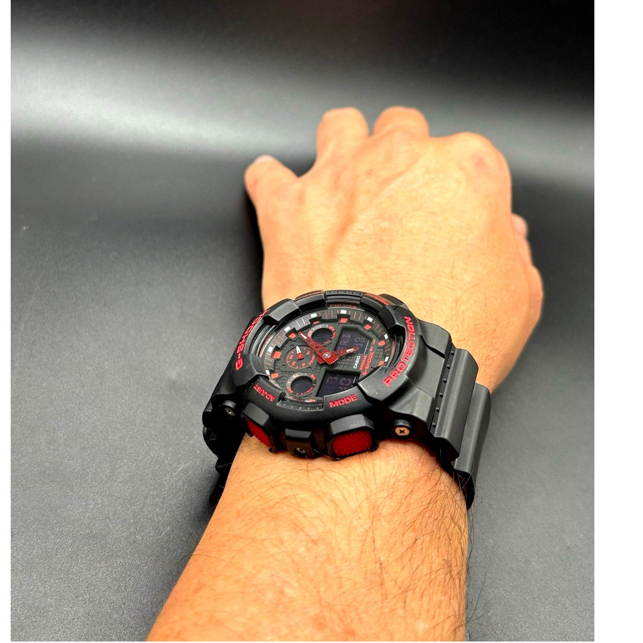 Casio G-Shock GA100BNR-1A Black Red Analog Digital Men's Watch
