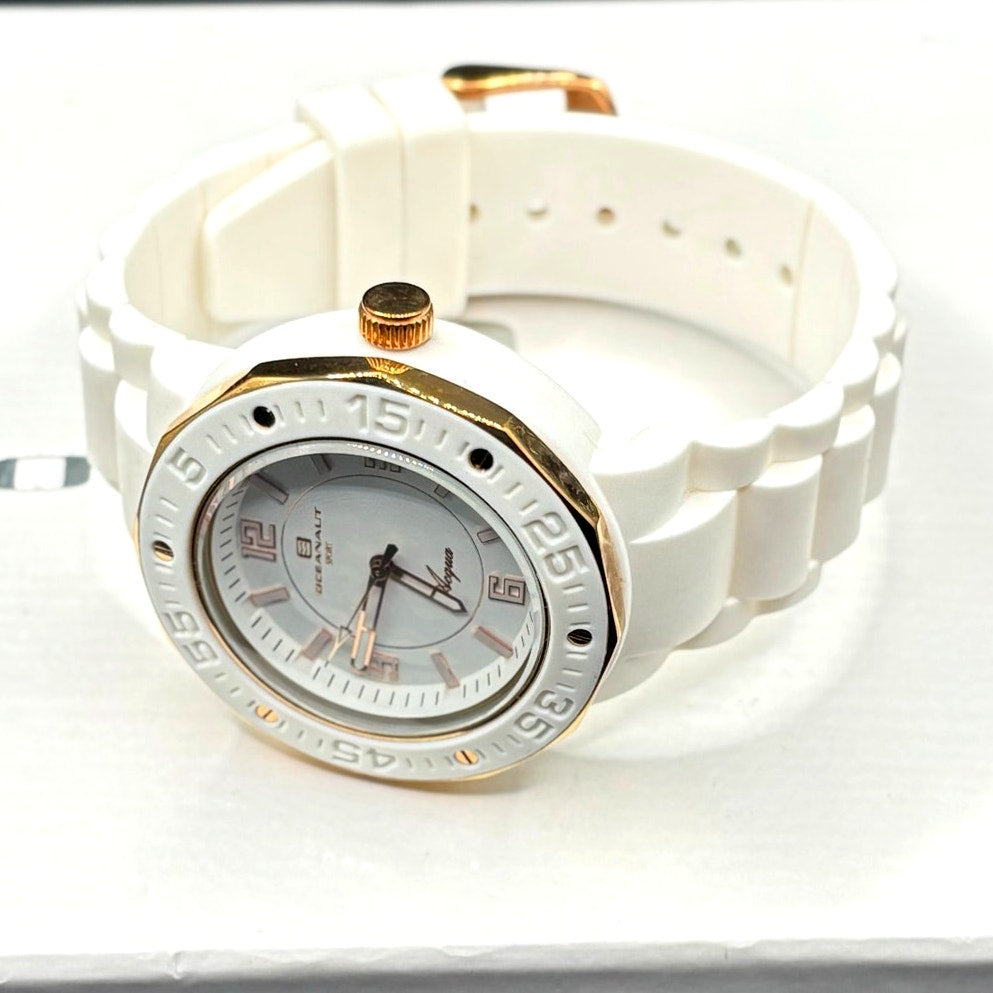 Oceanaut Acqua Sport OC0216 White Rose Gold 41mm Women's Watch NIB