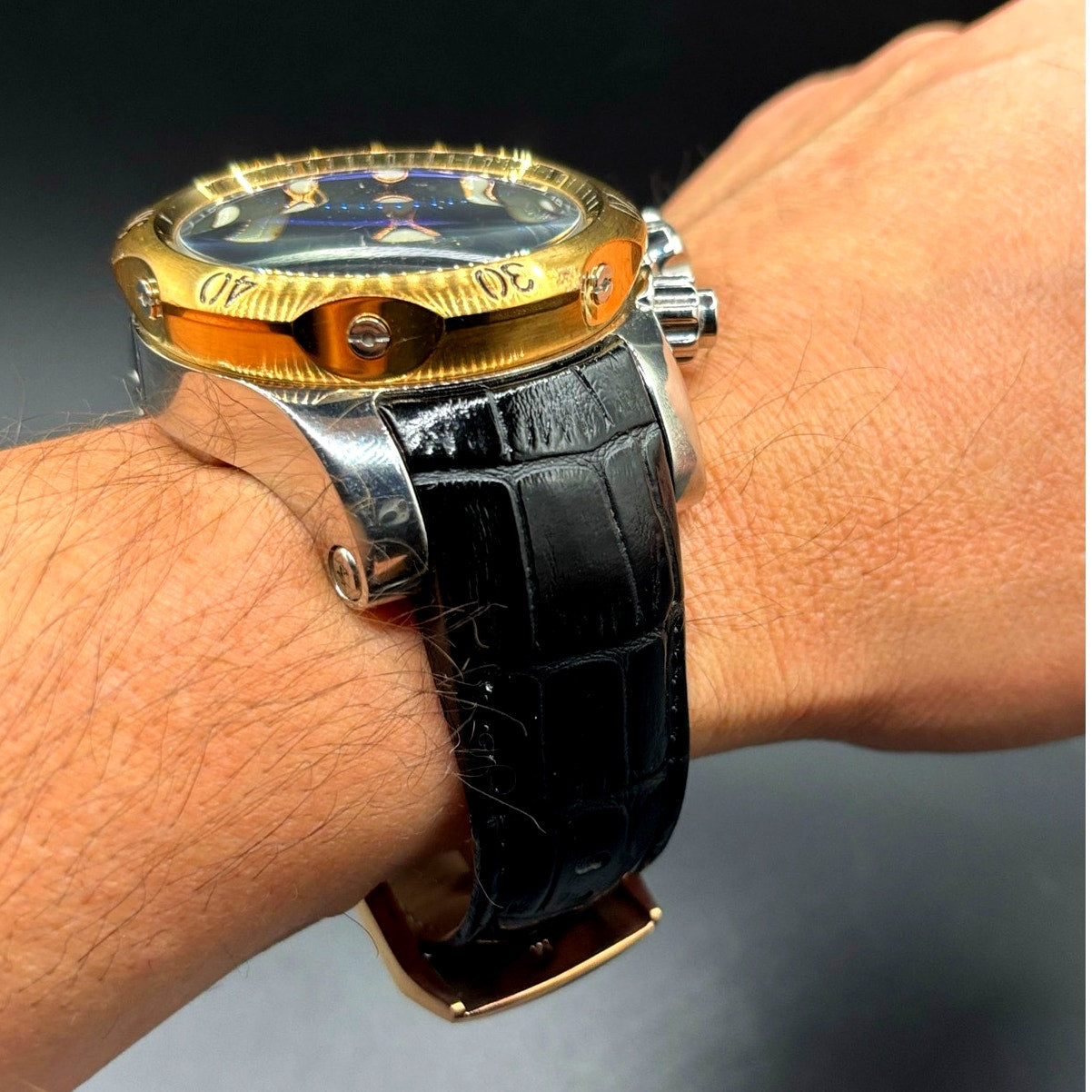 Invicta Reserve Venom 0360 Swiss Made Chronograph 54mm Leather Watch