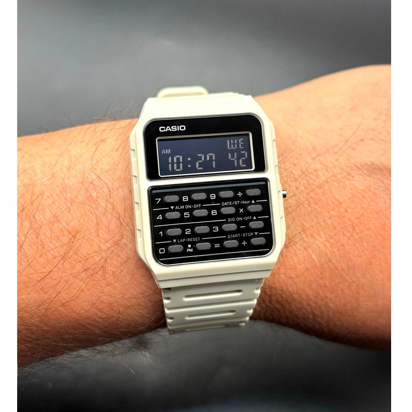 Casio CA53WF-8B Data Bank Retro Calculator Vintage White Resin Digital Watch