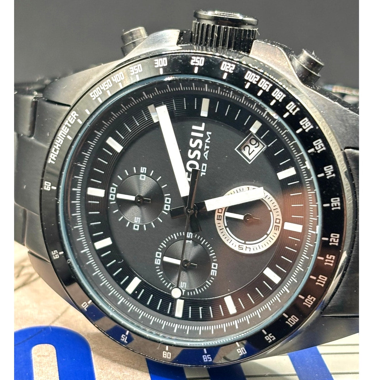 Fossil Decker CH2601 Black IP Stainless Steel Chronograph Men’s Watch NIB