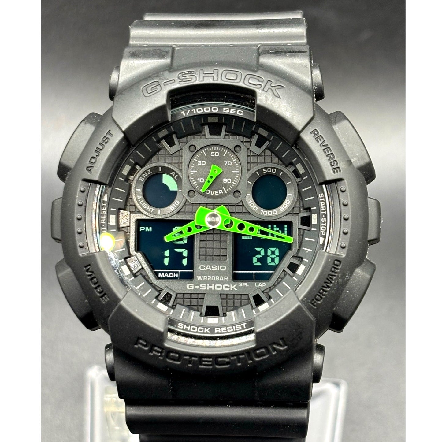 Casio G-Shock GA-100C-1A3 Black Green Analog Digital 200M 51mm Men's Watch NIB