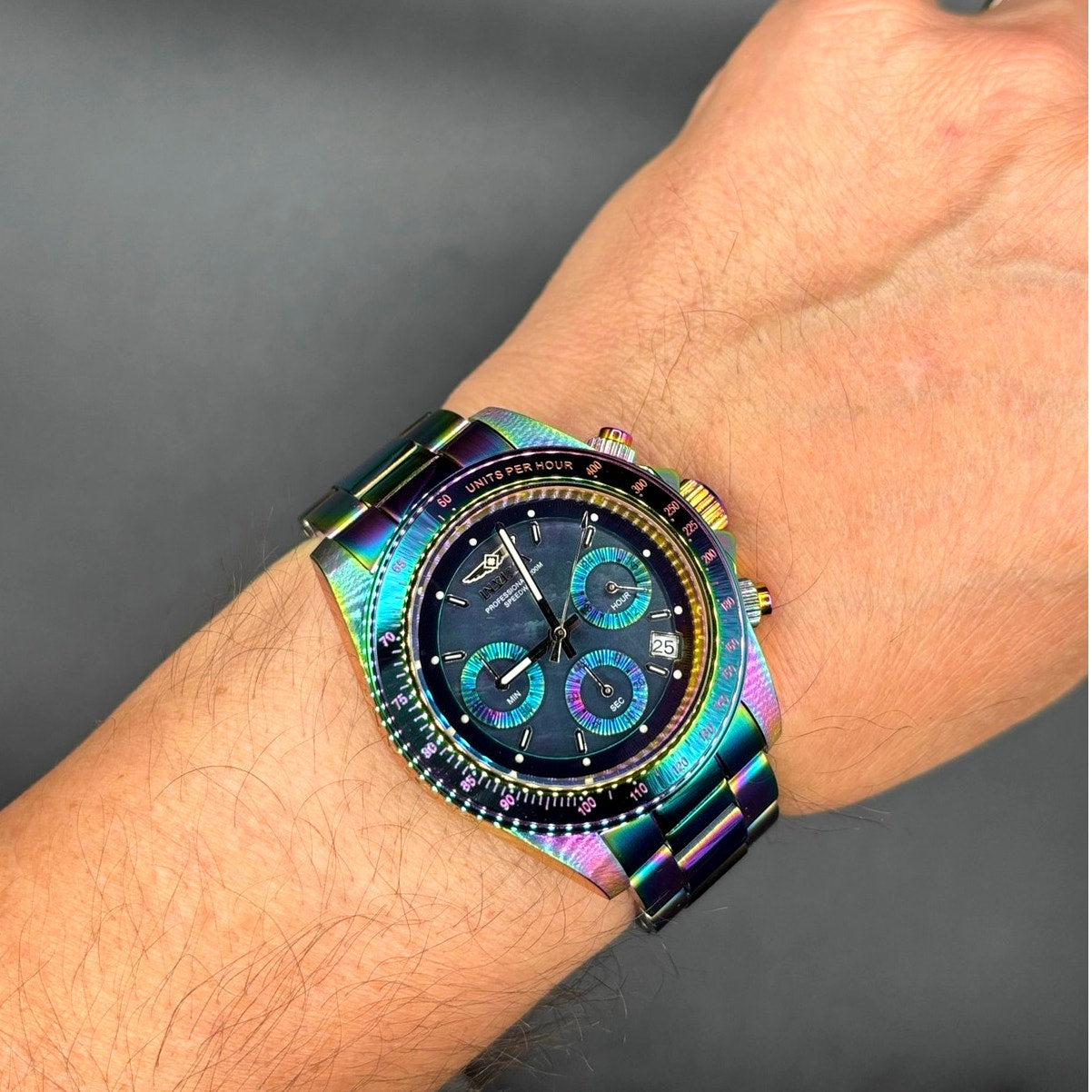 Invicta Speedway 23941 Rainbow MOP Chronograph 40mm Unisex Watch NIB