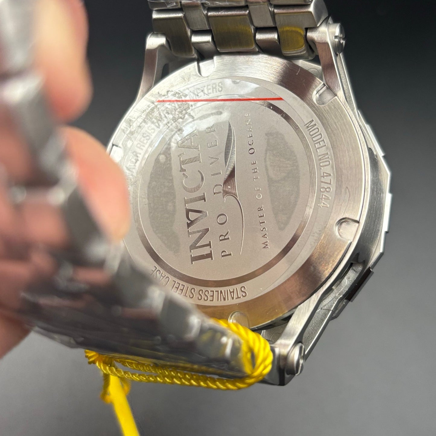 Invicta 47844 Pro Diver Wave Scuba Yellow Dial Blue Bezel Steel Alum Men's Watch