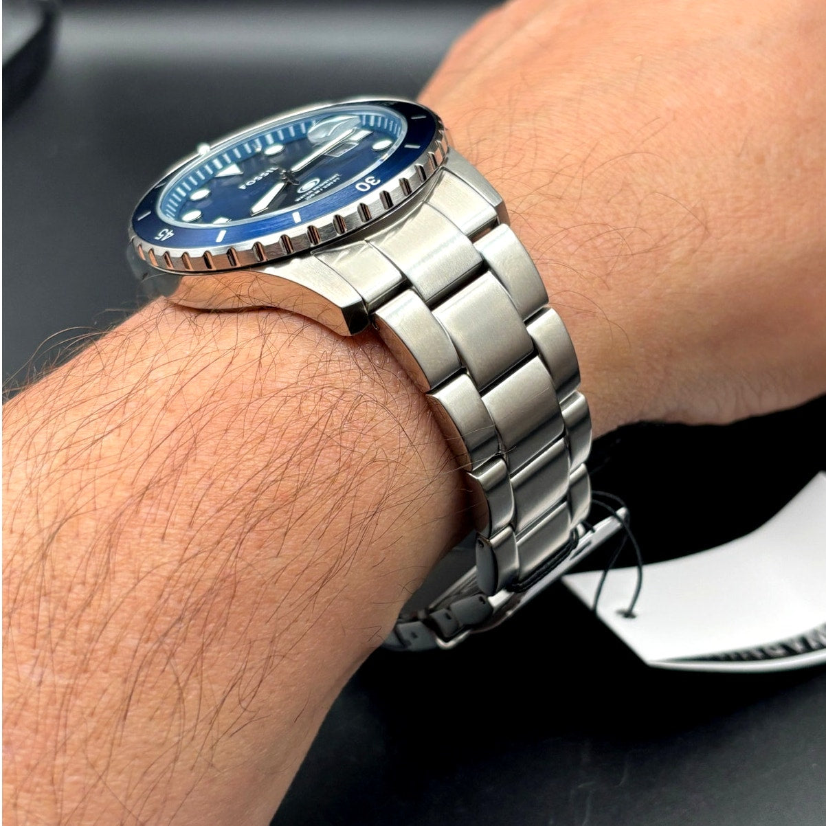 Fossil FS6029 Men’s Blue Dive Three-Hand Date Stainless Steel Watch 42mm NIBWT