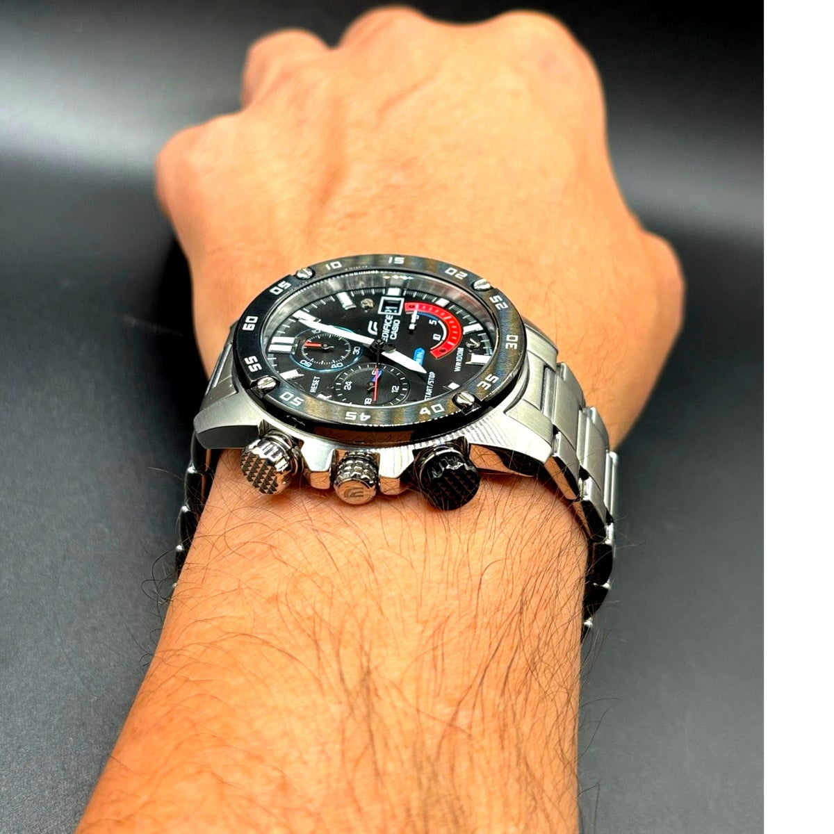 Casio Edifice EFR-558DB-1AV Chronograph Black Dial Stainless Steel Watch