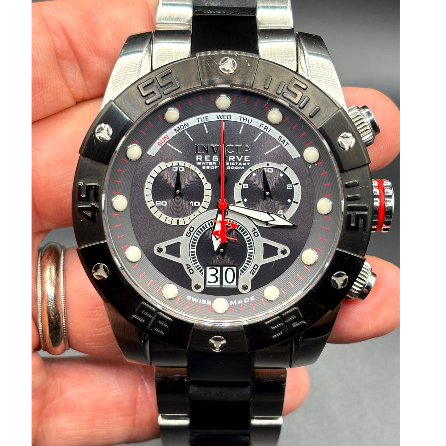 Invicta Reserve Leviathan II 0329 Swiss Made Chronograph 53mm Watch OOS