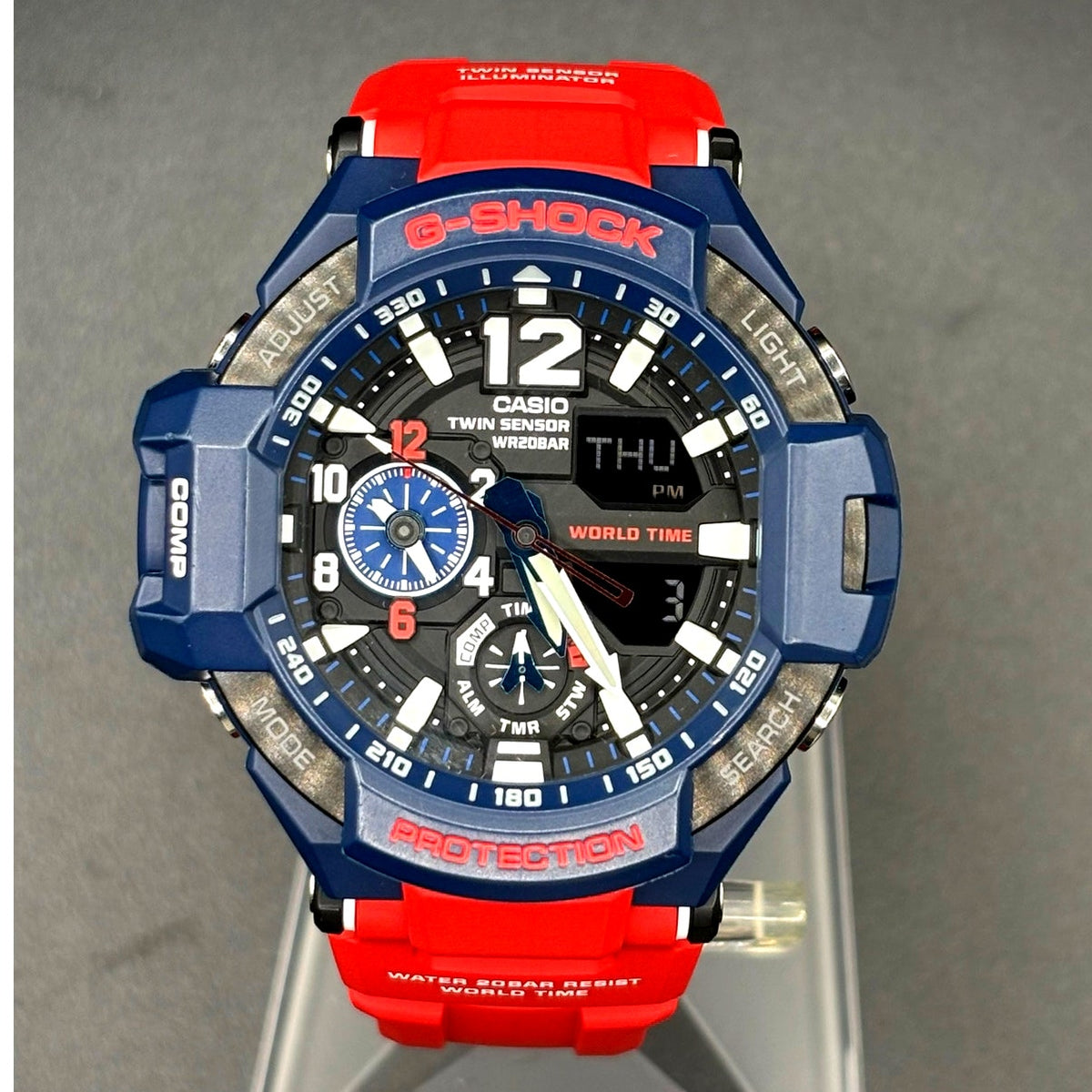 Casio G-Shock Gravitymaster GA-1100-2A Twin Sensor Blue Red Watch
