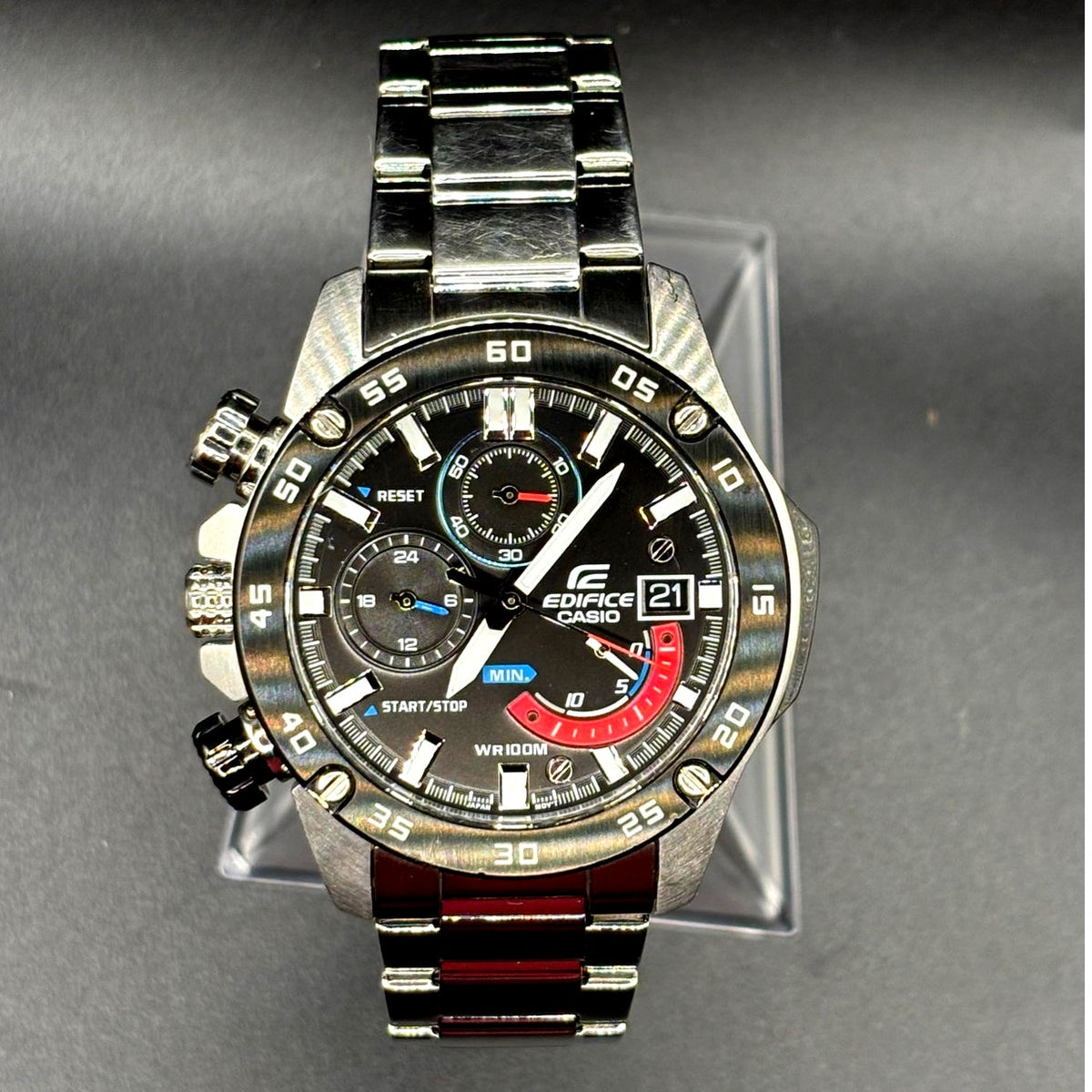 Casio Edifice EFR-558DB-1AV Chronograph Black Dial Stainless Steel Watch