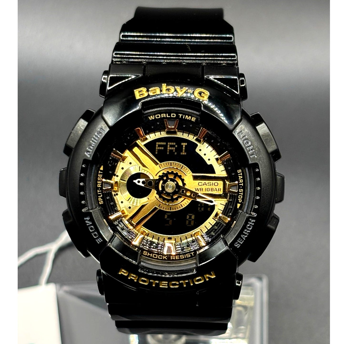 Casio Baby-G BA110-1A Black Metallic Gold Analog Digital Women's Watch NIB
