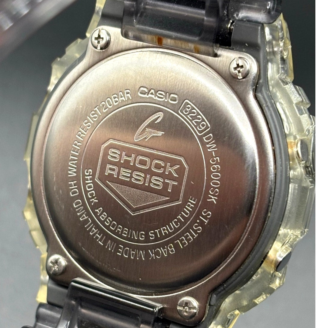 Casio G-Shock DW5600SK-1 Skeleton Clear Resin Digital Unisex Retro Watch