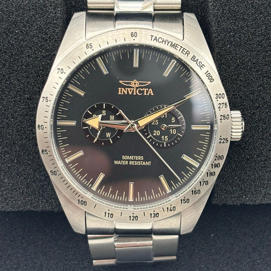 Invicta Specialty 45971 Mens 44mm Stainless Steel Black Dial Day Date