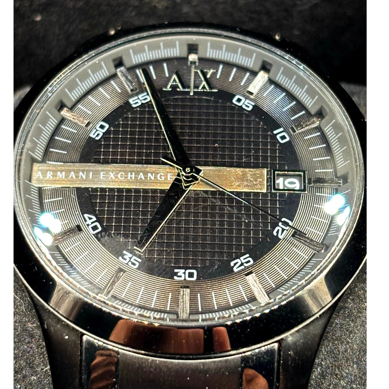 Armani Exchange AX2104 Hampton Black Ion Plated Men's Watch Date 46mm