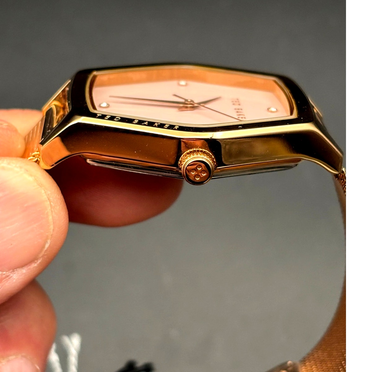Ted Baker Exter BKPEXF004 Women's 36mm Rose Gold Mesh Swarovski Watch NIBWT
