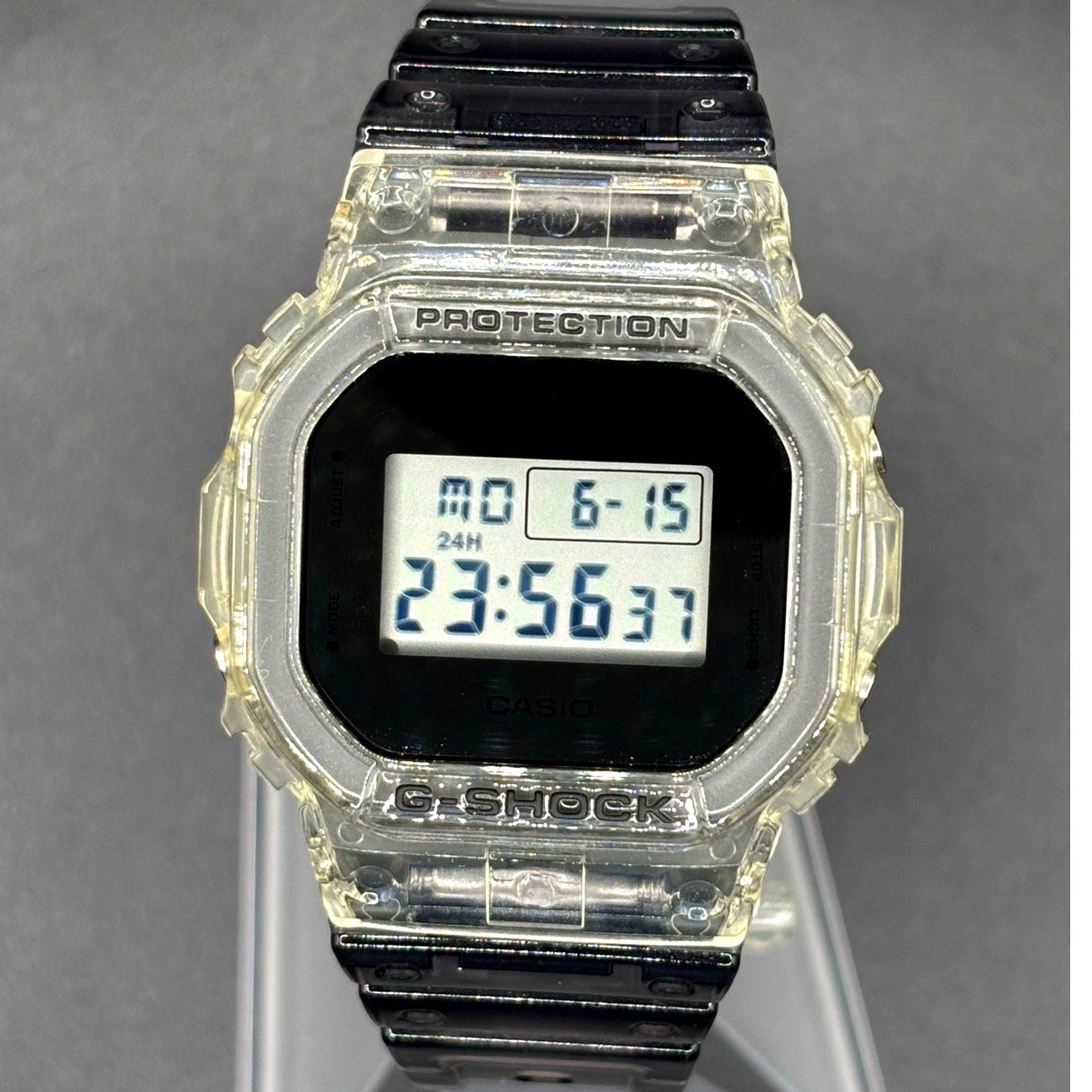 Casio G-Shock DW5600SK-1 Skeleton Clear Resin Digital Unisex Retro Watch