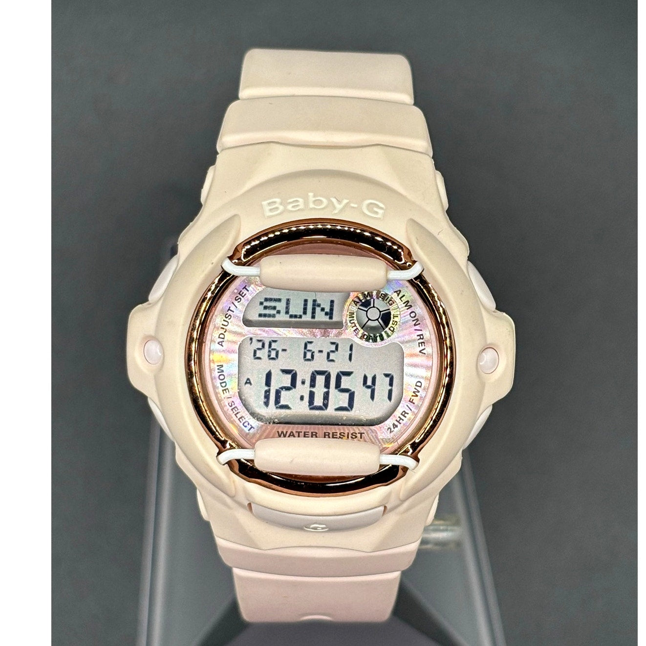 Casio Baby-G BG169G-4 Pink Champagne Gold Digital Women's Watch NIB Discontinued