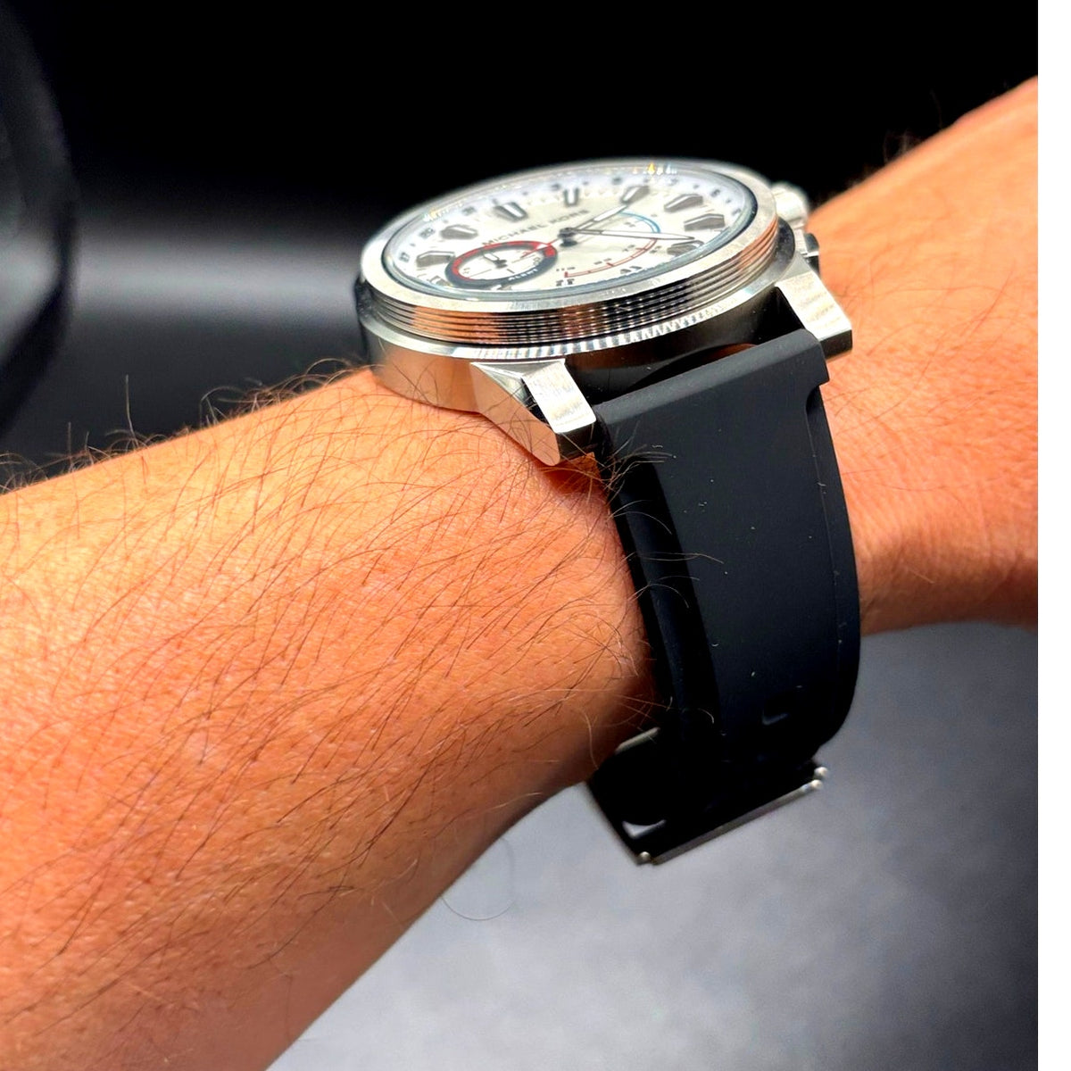 Michael Kors Access Grayson MKT4009 Hybrid Smartwatch 47mm Silver Black Strap