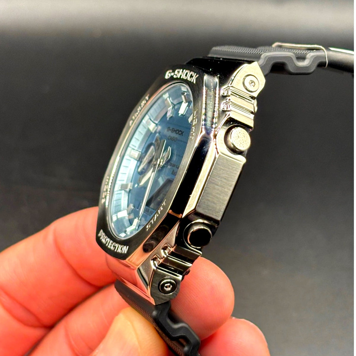 Casio G-Shock G-Steel GBM2100A-1A2 Tough Solar Bluetooth Blue Dial Watch NIB