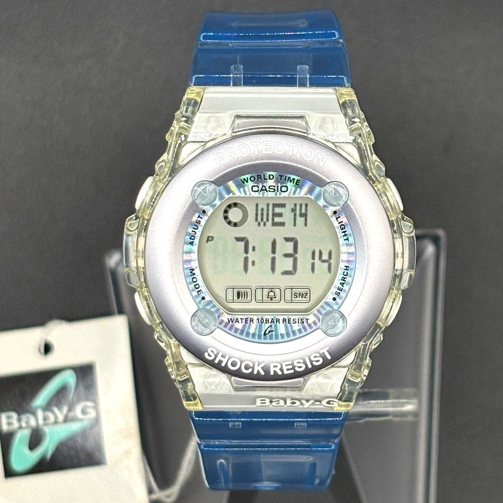 Casio Baby-G BG-1302-2ER Translucent Blue Jelly Digital Women's Watch NIBWT