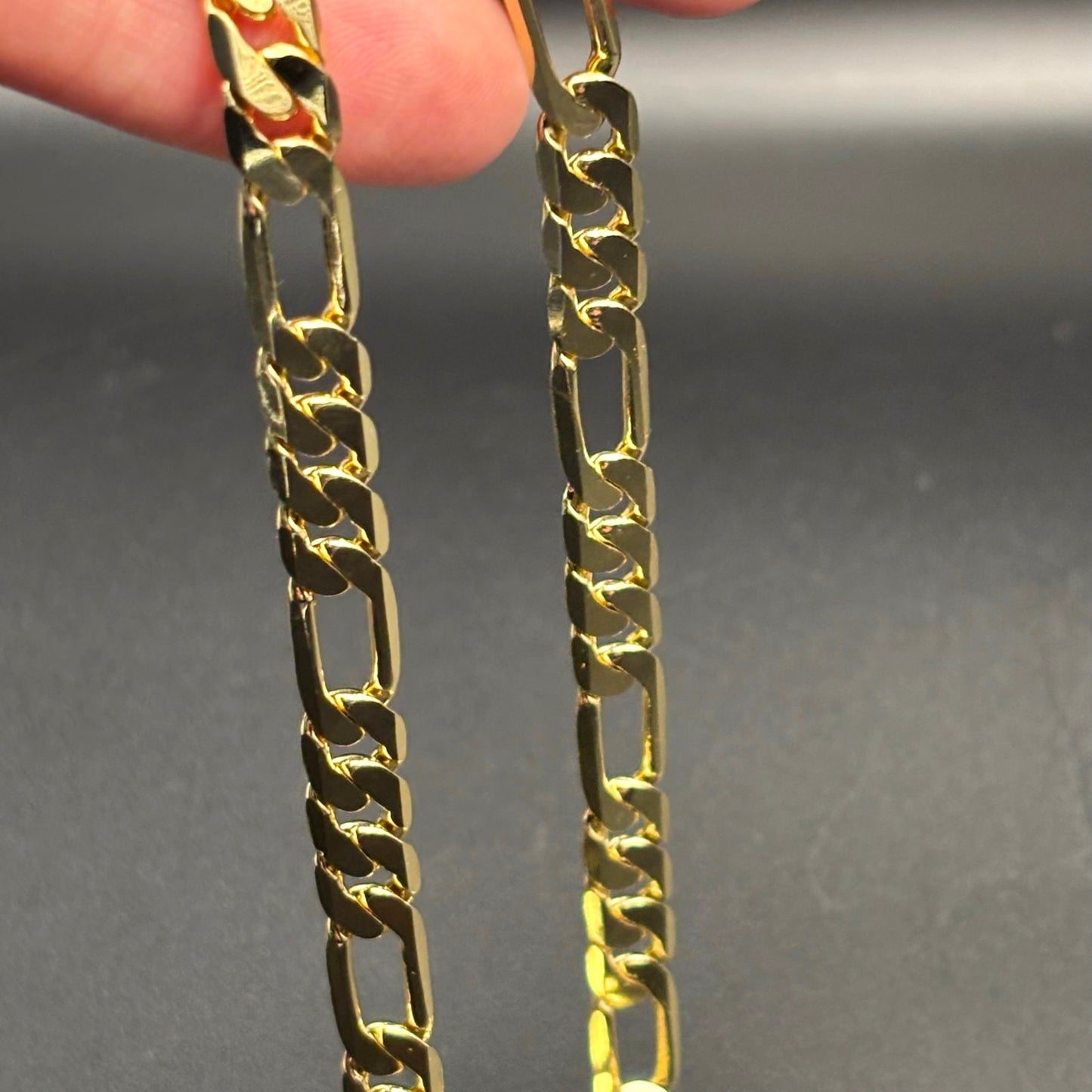 American Exchange Mens 18k Gold Plated Figaro Link 22" Inch Chain Necklace NWT