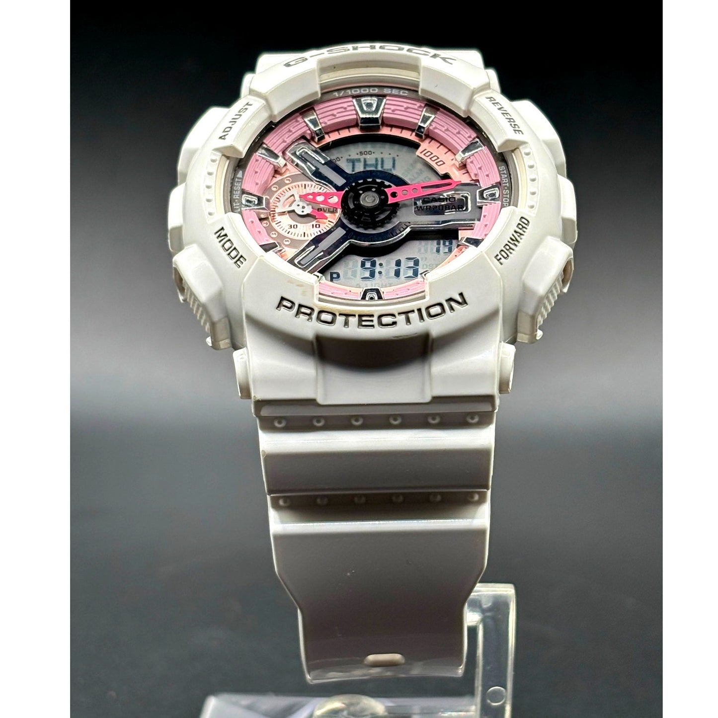 Casio G-Shock GMA-S110MP-4A White Pink Analog Digital Women's Watch