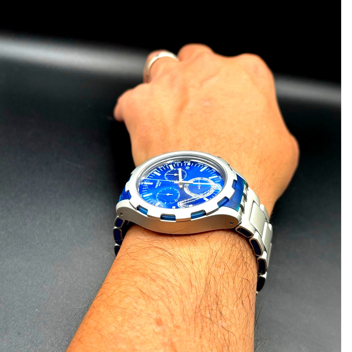 Swatch Irony X-Lite Endless Energy YYS4001AG 45mm Swiss Made Blue Chronograph