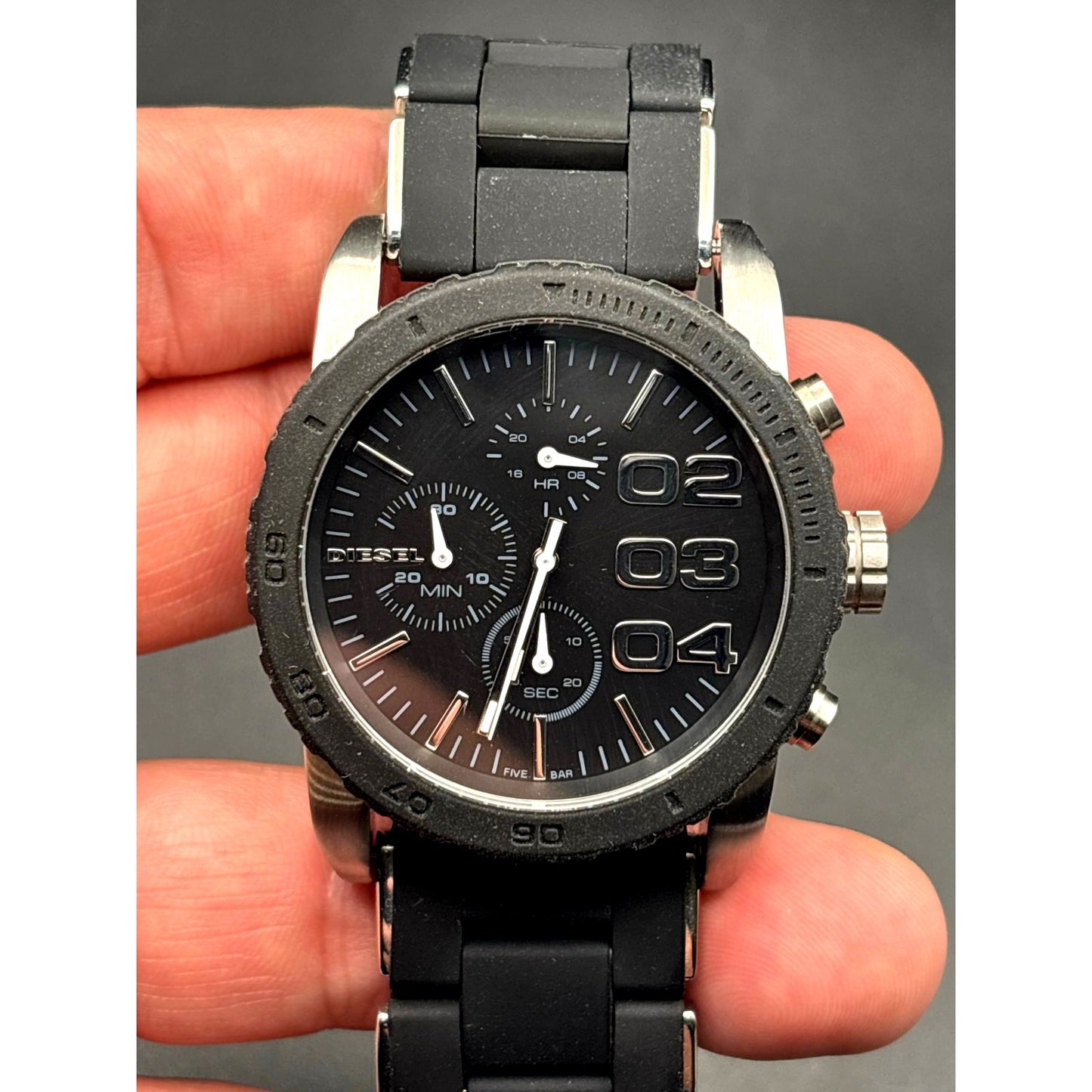 Diesel DZ5320 Franchise Chronograph Black Silicone Stainless Steel Women's Watch