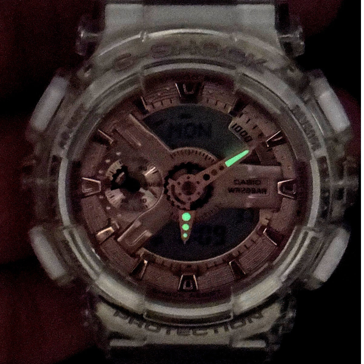 Casio G-Shock GMA-S110SR-7A Women's Rose Gold Clear Analog Digital Watch NIBWT