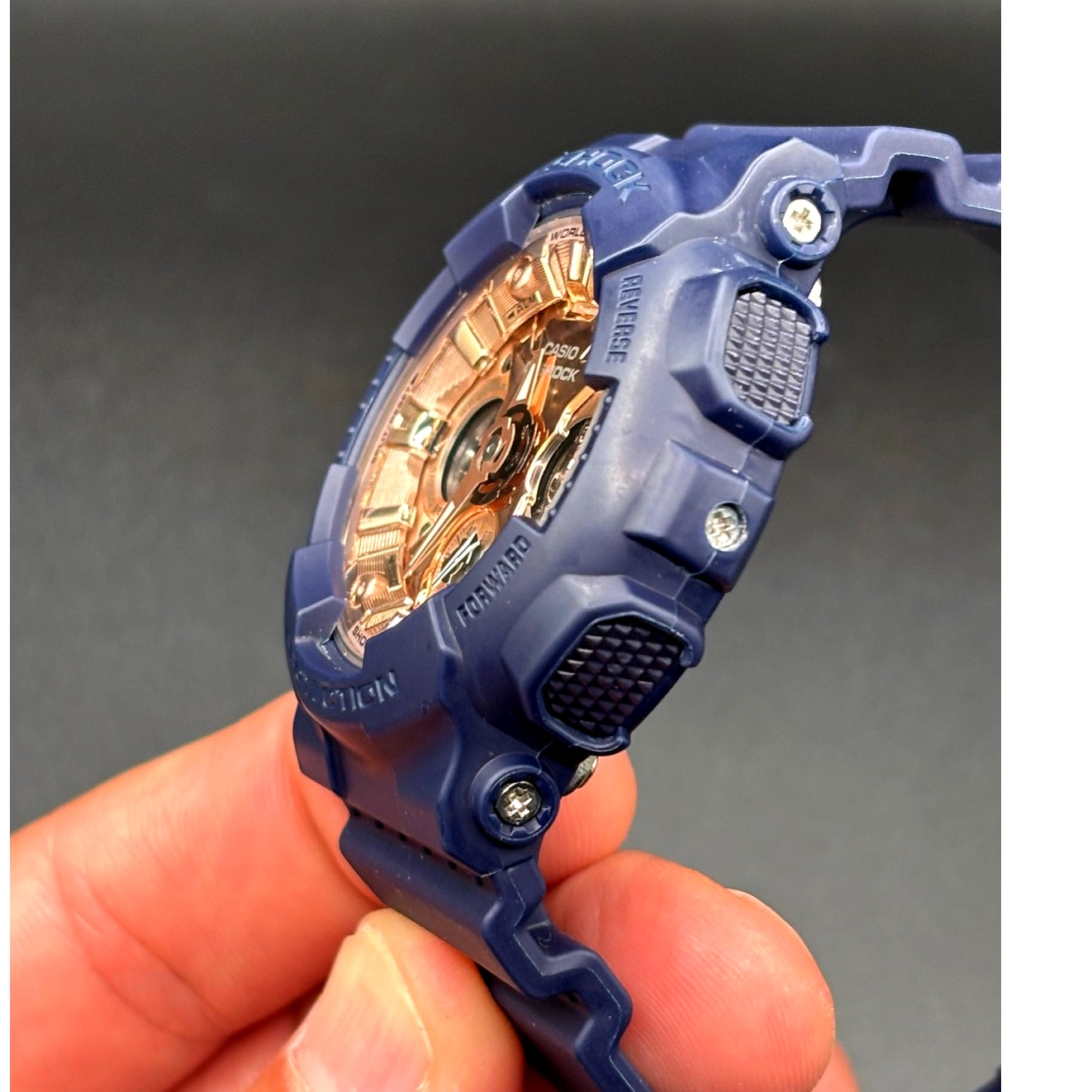 Casio G-Shock GMA-S120MF-2A2 Navy Blue Rose Gold Women’s Watch NIBWT