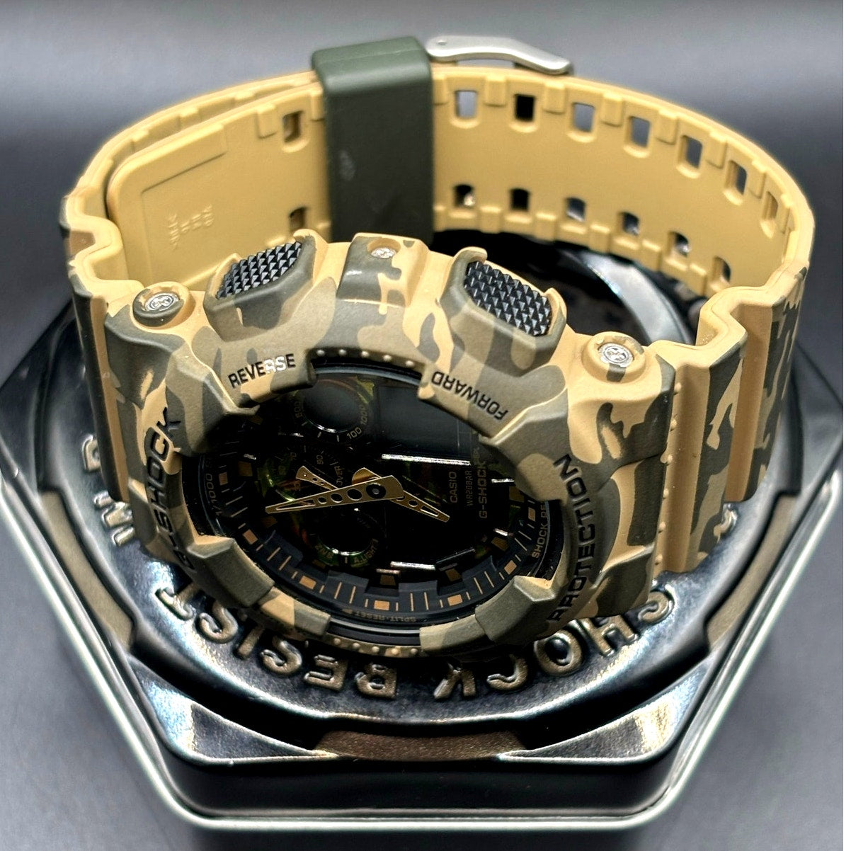Casio G-Shock GA100CM-5A Camouflage Military Analog Digital Watch NIB