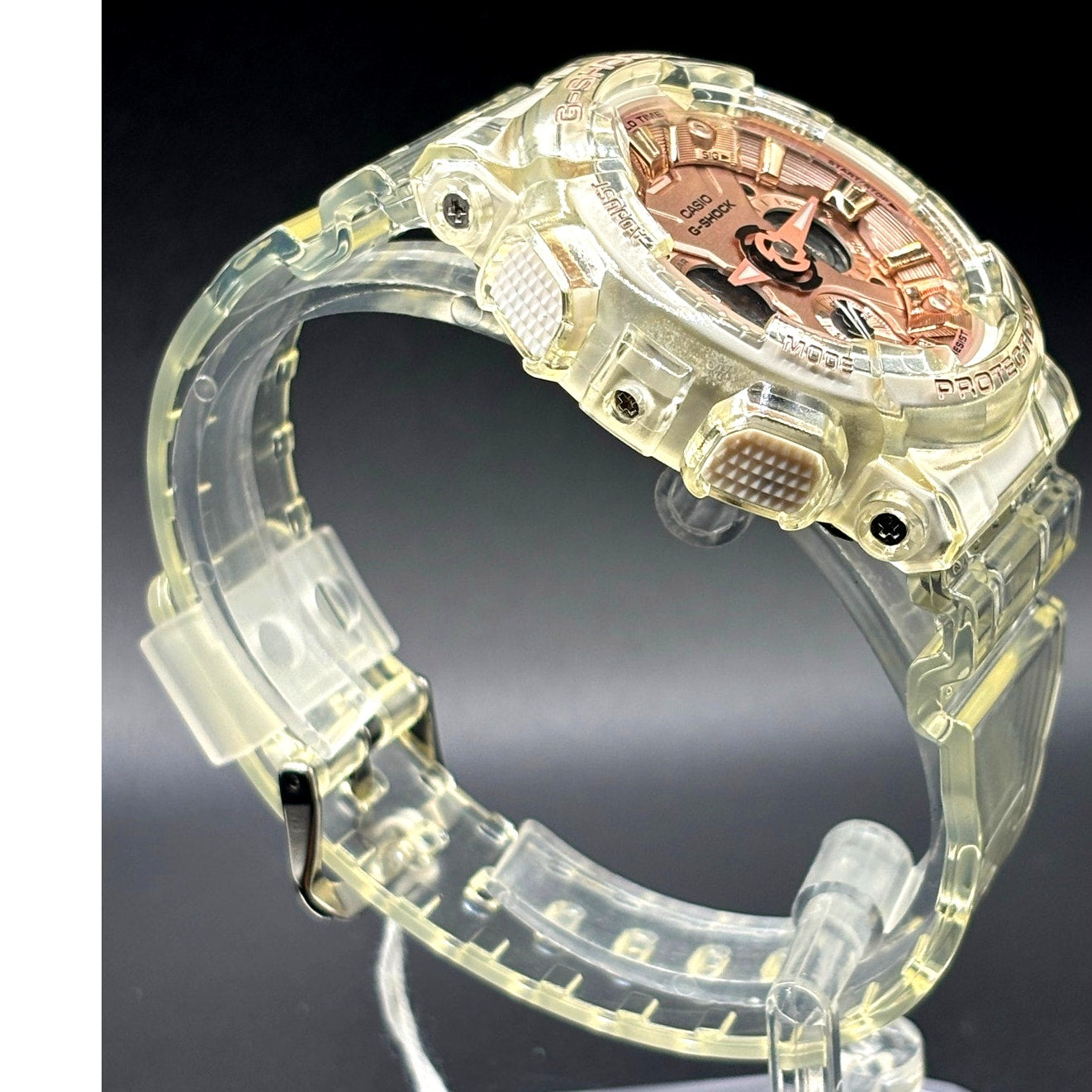 Casio G-Shock GMAS120SR-7A Women's Rose Gold Skeleton Analog Digital Watch NIBWT