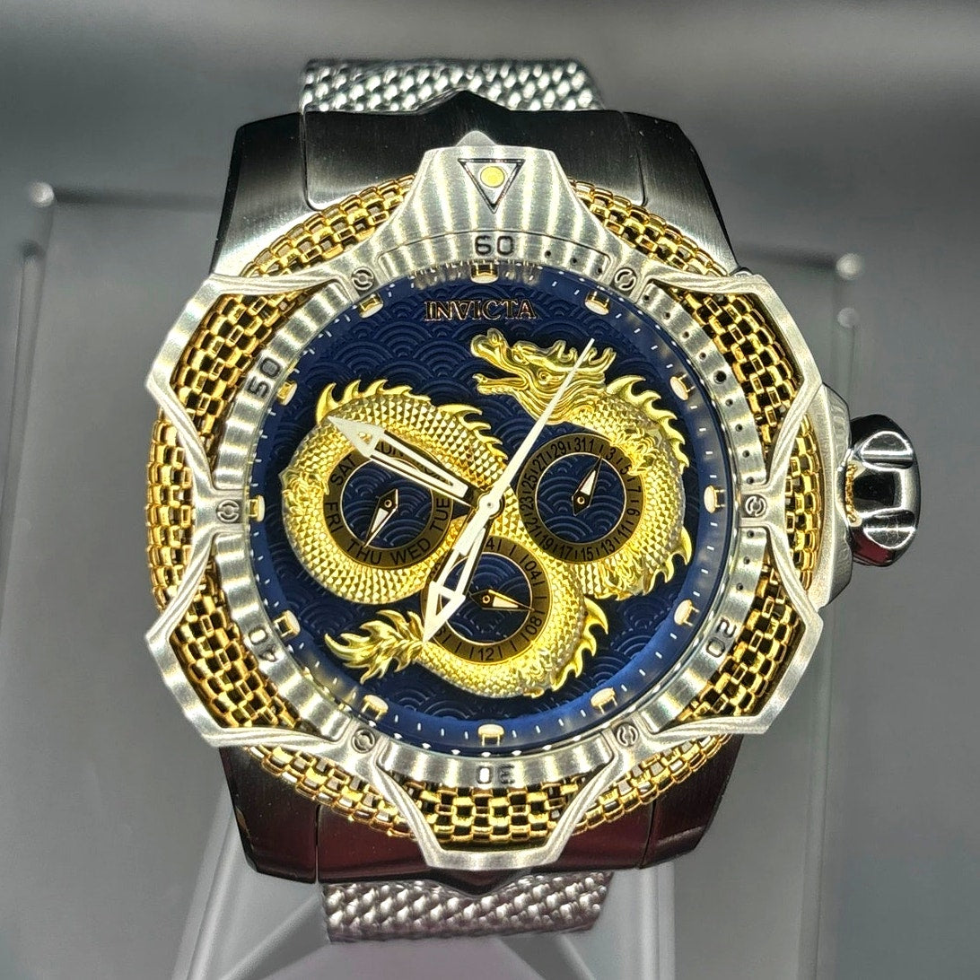 Invicta Venom Draconis 49189 Dragon Blue Dial Men’s Watch 53mm NIBWT
