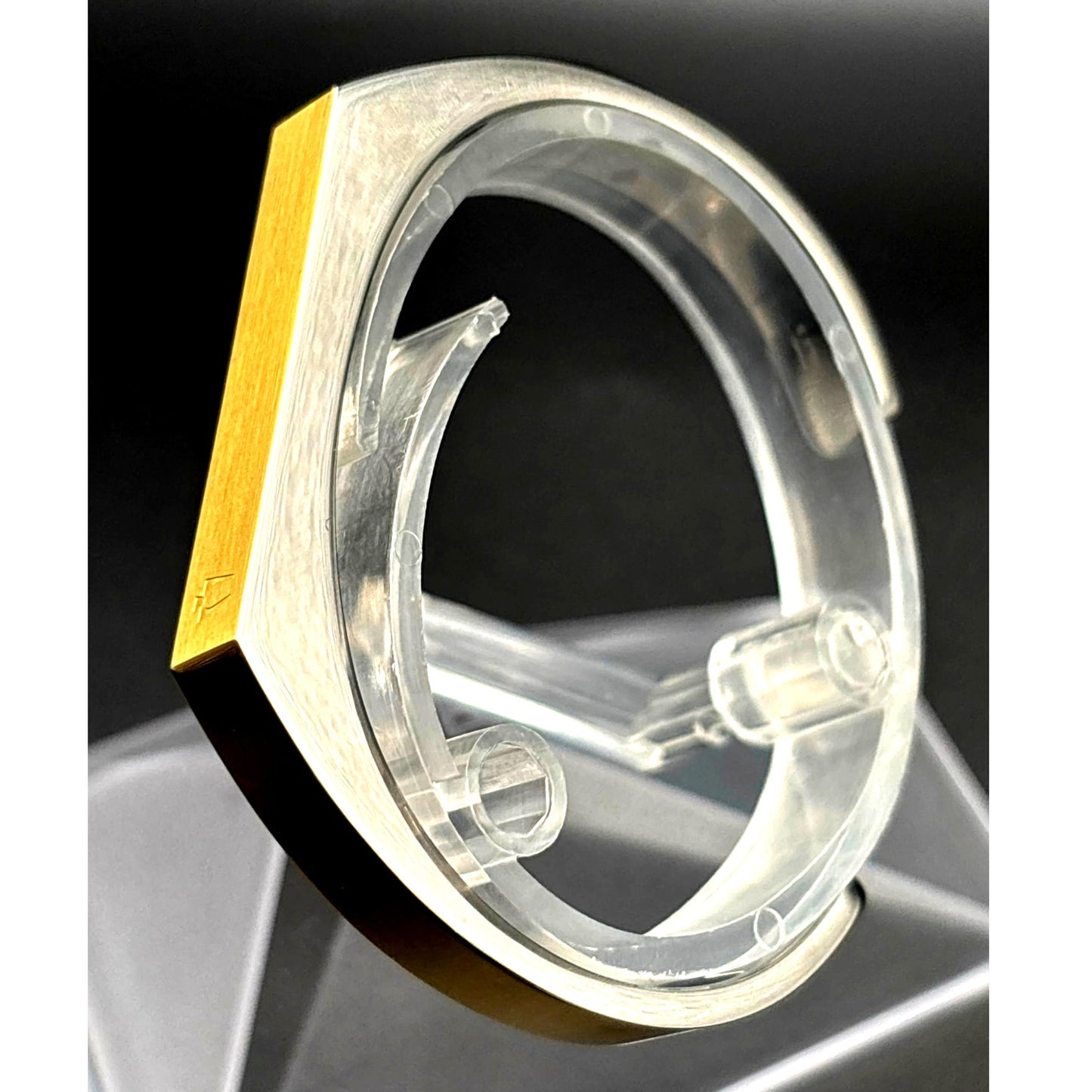 Bulova Two Tone Stainless Steel Open Cuff Bracelet Unisex Small NIB
