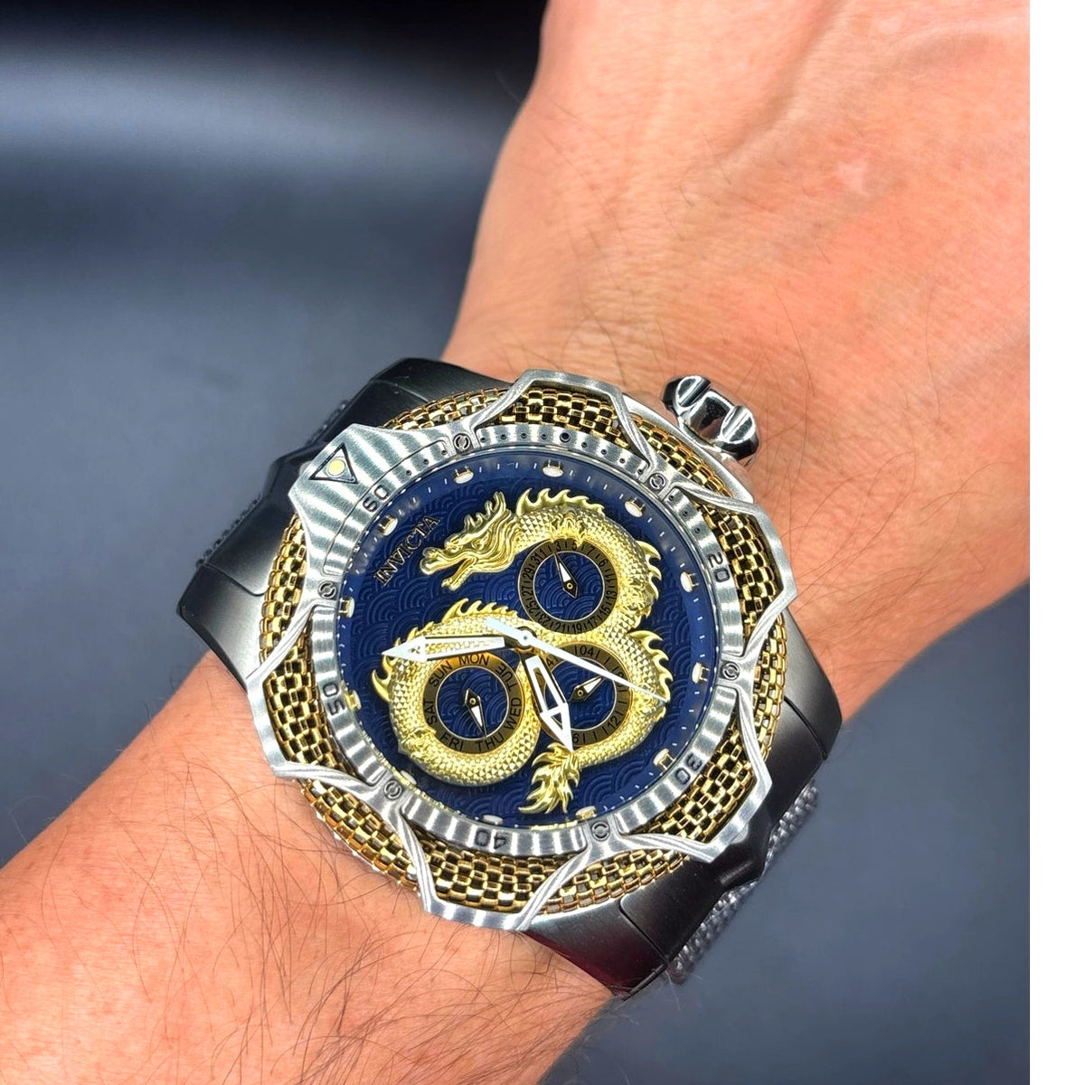 Invicta Venom Draconis 49189 Dragon Blue Dial Men’s Watch 53mm NIBWT