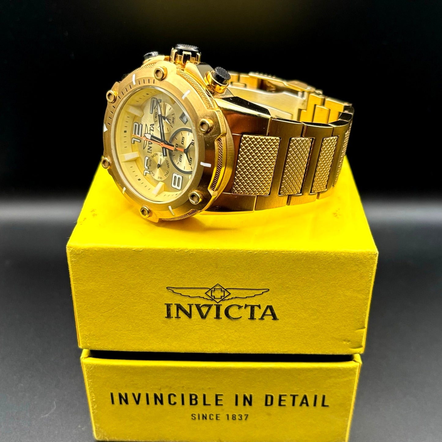 Invicta Speedway 19529 Men's Ion Gold Plated Chronograph Swiss Quartz 51mm Watch