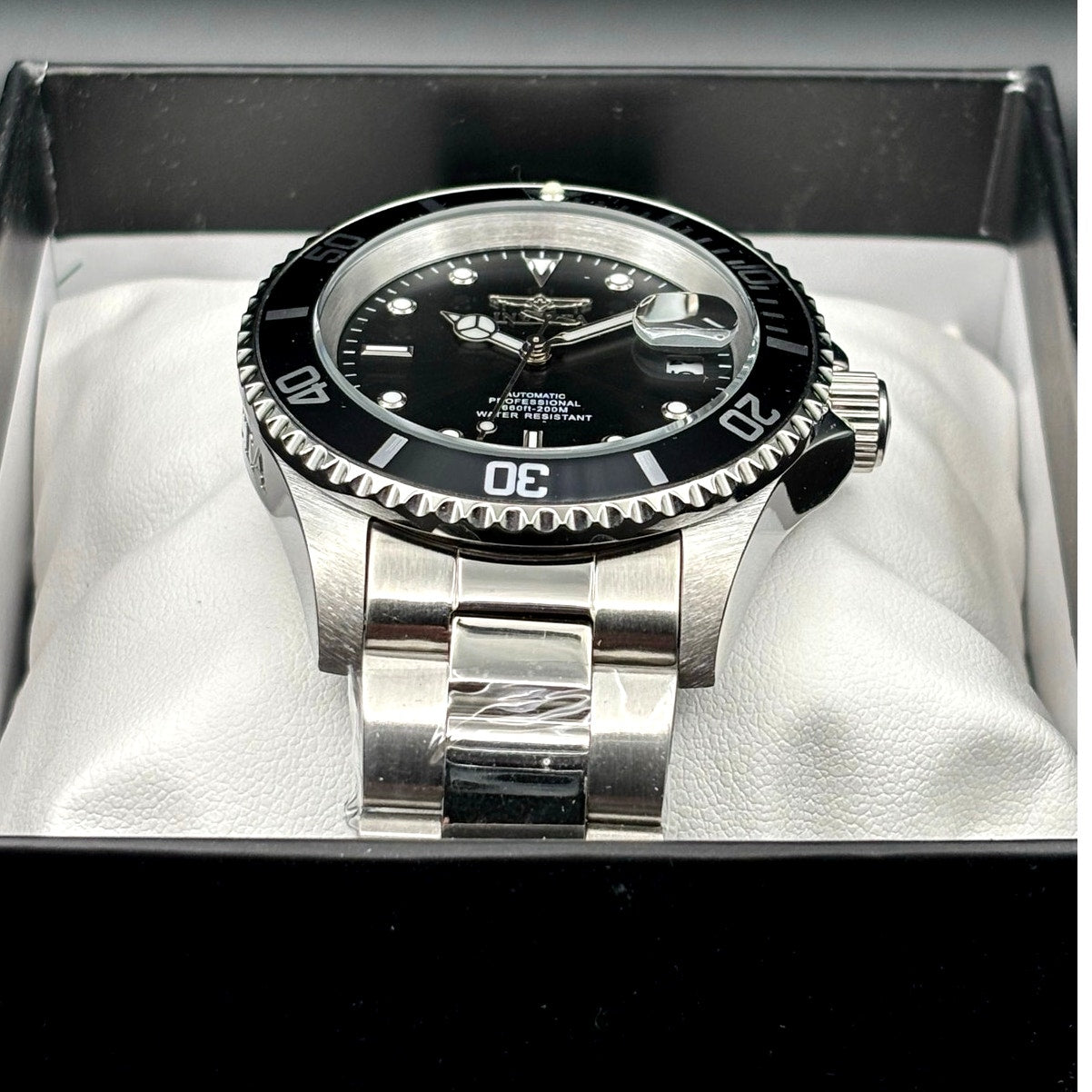 Invicta 69748 Pro Diver Automatic Mens Watch 40mm Black Dial 200M Steel NIBWT